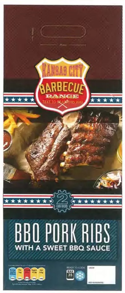 Kansas City BBQ Pork Ribs, 2 x 900g (1.8kg)